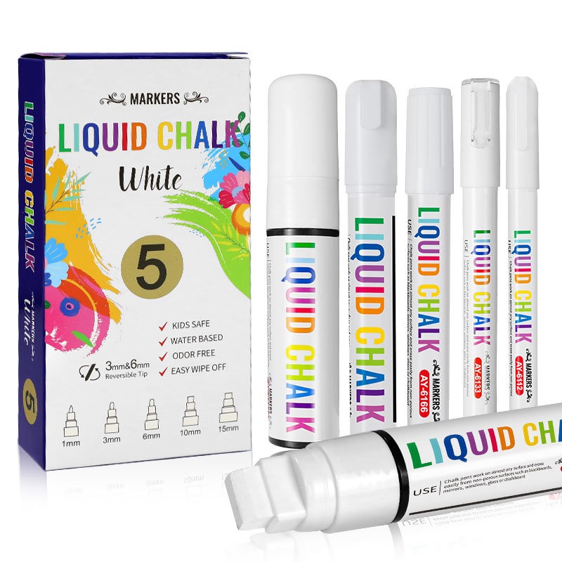 5pcs/set White Chalk Markers L - Correction Fluid White review and price
