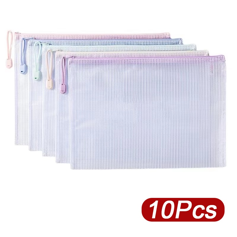 5-30pcs Zipper Mesh Bag A4/A5  - Office Stationery And Supply review and price